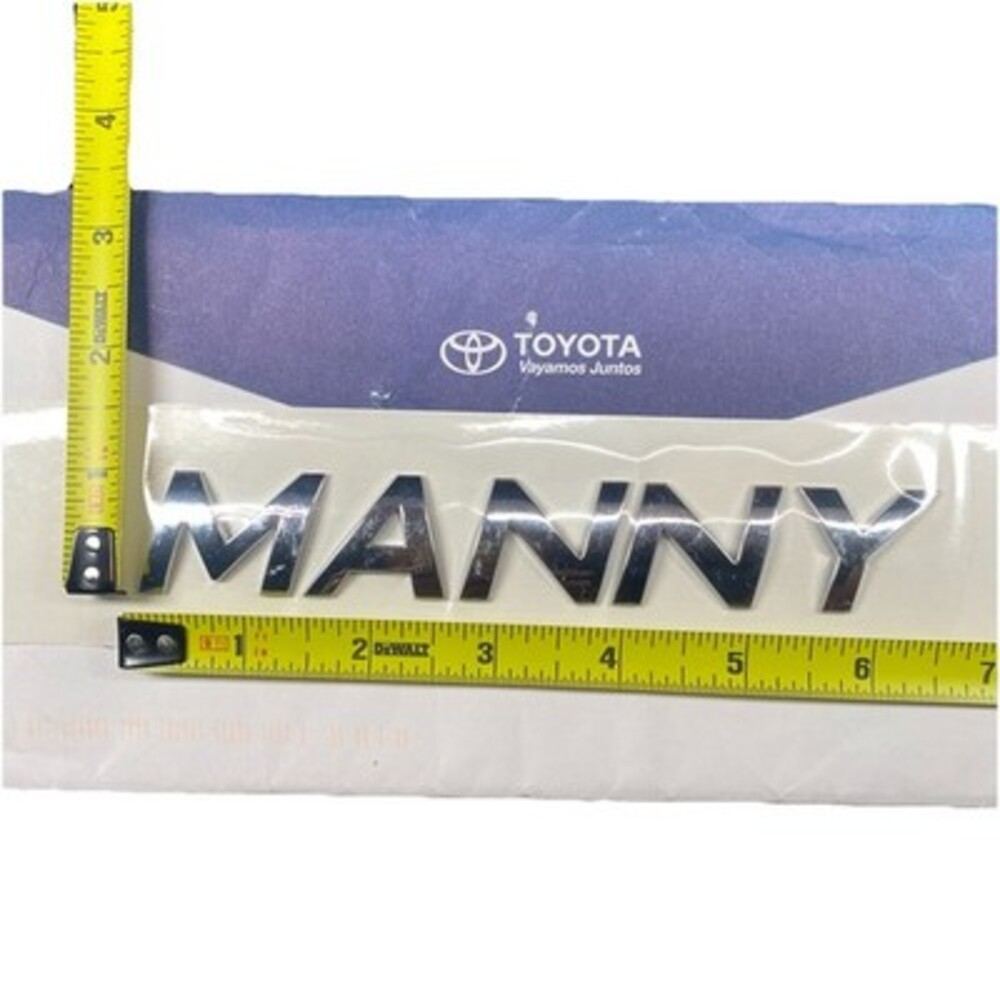 Custom Toyota MANNY Chrome Emblem Badge JDM Personalized Rare Collector - Picture 5 of 5